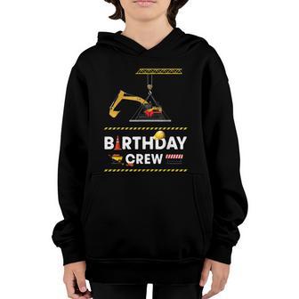 Construction Birthday Crew Excavator Crane Toddler Boy Graphic Design Printed Casual Daily Basic Youth Hoodie - Thegiftio UK