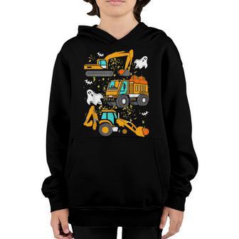 Construction Vehicle Halloween Crane Truck Pumpkin Boys Kids V3 Youth Hoodie - Thegiftio UK
