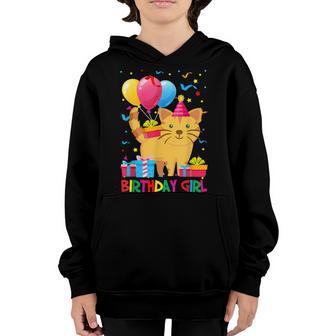Cool Cute Cat Balloons Birthday Girls Ns Party Gifts Youth Hoodie - Thegiftio UK