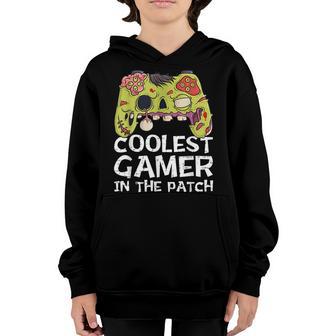 Coolest Gamer In The Patch Funny Halloween Video Game Lovers Youth Hoodie - Thegiftio UK