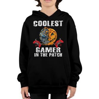 Coolest Gamer In The Patch Kids Boys Halloween Pumpkin Boy Youth Hoodie - Thegiftio UK