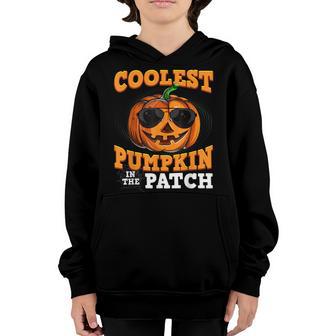Coolest Pumpkin In The Patch Funny Halloween Kids Boys Men Youth Hoodie - Thegiftio UK