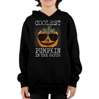 Coolest Pumpkin In The Patch Halloween Boys Girls Kids Gifts Youth Hoodie - Thegiftio UK
