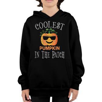 Coolest Pumpkin In The Patch Halloween Boys Girls Kids V2 Youth Hoodie - Thegiftio UK