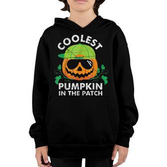 Coolest Pumpkin In The Patch Halloween Boys Girls Kids V4 Youth Hoodie - Thegiftio UK