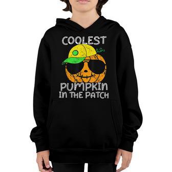 Coolest Pumpkin In The Patch Halloween Boys Girls Men V13 Youth Hoodie - Thegiftio UK
