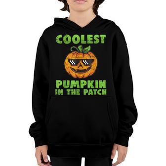 Coolest Pumpkin In The Patch Halloween Boys Girls Men V4 Youth Hoodie - Thegiftio UK
