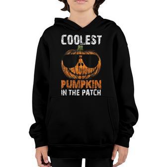 Coolest Pumpkin In The Patch Halloween For Boys Girls V3 Youth Hoodie - Thegiftio UK