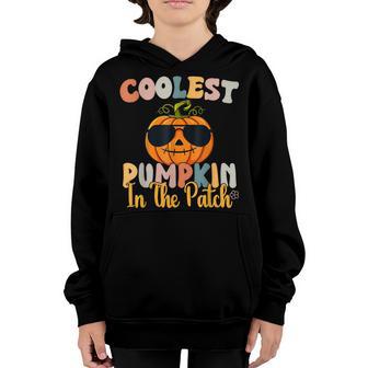 Coolest Pumpkin In The Patch Toddler Boys Halloween Groovy Youth Hoodie - Thegiftio UK