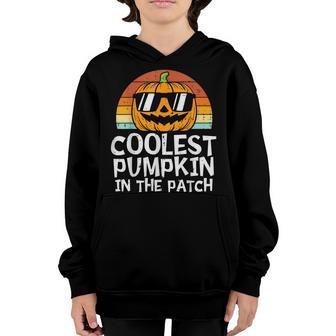 Coolest Pumpkin In The Patch Toddler Boys Halloween Kids V2 Youth Hoodie - Thegiftio UK