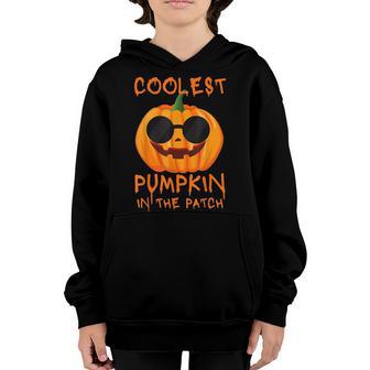 Coolest Pumpkin In The Patch Toddler Boys Halloween Kids V8 Youth Hoodie - Thegiftio UK