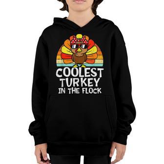 Coolest Turkey In The Flock Thanksgiving Toddler Boys Kids Youth Hoodie - Thegiftio UK
