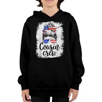 Cousin Crew American Girl 4Th Of July Messy Bun Patriotic Youth Hoodie - Thegiftio UK