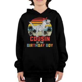 Cousin Dinosaur Girl Of The Birthday Boy Matching Family Youth Hoodie - Thegiftio UK