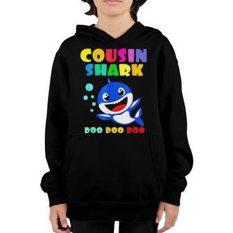 Cousin Shark Funny Mommy Kids Family Mothers Day Shark Youth Hoodie - Thegiftio UK