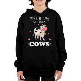 Cow Just A Girl Who Loves Cows V2 Youth Hoodie - Thegiftio UK