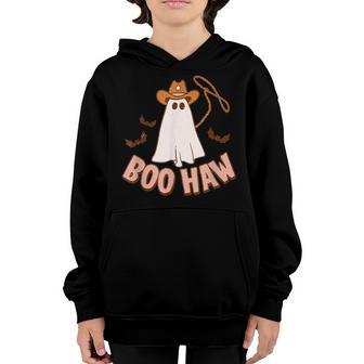 Cowboy Cowgirl Boohaw Retro Western Ghost Halloween Party Youth Hoodie - Thegiftio UK