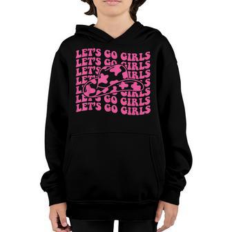 Cowboy Hat Lets Go Girls Western Pink Cowgirls Youth Hoodie - Thegiftio UK
