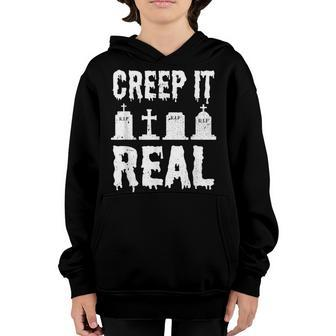 Creep It Real Funny Halloween Mortician Funeral Directpr Youth Hoodie - Seseable