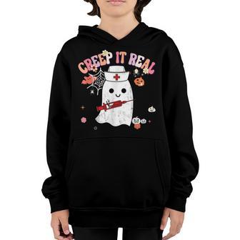 Creep It Real Ghost Halloween Costume Youth Hoodie - Thegiftio UK