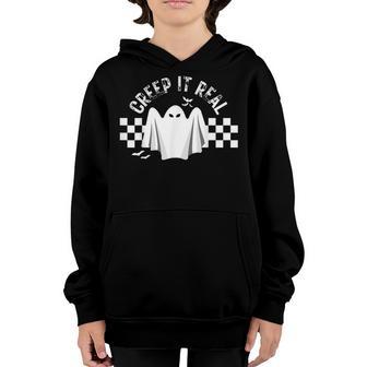 Creep It Real Ghost Skateboard Retro Cute Halloween Boy Girl Youth Hoodie - Thegiftio UK