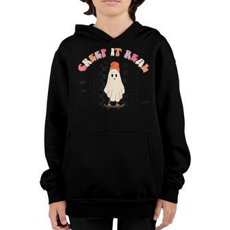 Creep It Real Skeleton Skateboard Halloween For Kids Youth Hoodie - Thegiftio UK