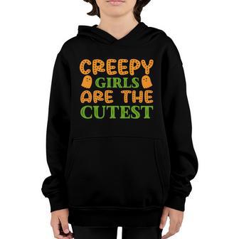 Creepy Girls Are The Cutest Funny Halloween Quote Graphic Design Printed Casual Daily Basic Youth Hoodie - Thegiftio UK
