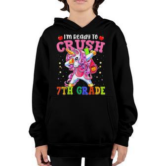 Crush 7Th Grade Dabbing Unicorn Girls Ns Back To School Youth Hoodie - Thegiftio UK
