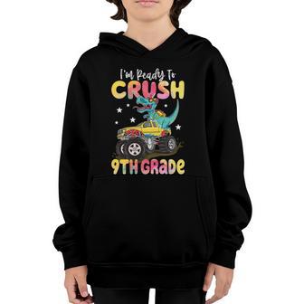 Crush 9Th Grade Dinosaur Monster Truck Back To School Kids Gift Graphic Design Printed Casual Daily Basic Youth Hoodie - Thegiftio UK