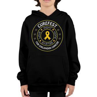 Curefest For Childhood Cancer 2022 Design Kids Child Cancer Youth Hoodie - Thegiftio UK