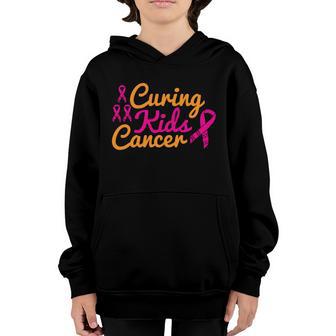 Curing Kids Cancer Pink Ribbon Breast Cancer Graphic Design Printed Casual Daily Basic V5 Youth Hoodie - Thegiftio UK