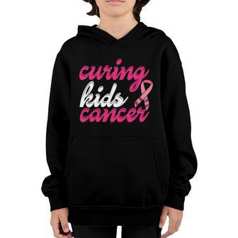 Curing Kids Cancer Pink Ribbon Breast Cancer Graphic Design Printed Casual Daily Basic V6 Youth Hoodie - Thegiftio UK
