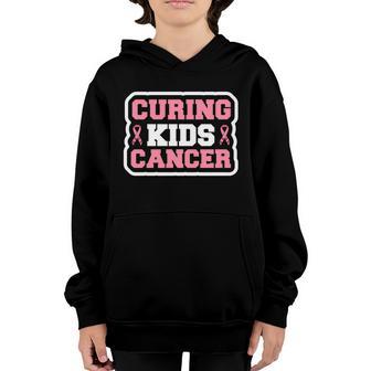 Curing Kids Cancer Pink Ribbon Breast Cancer Graphic Design Printed Casual Daily Basic V7 Youth Hoodie - Thegiftio UK