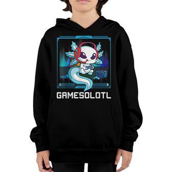 Cute Axolotl Lover Gamesalotl Gaming Axolotl Kids Toddler Youth Hoodie - Thegiftio UK