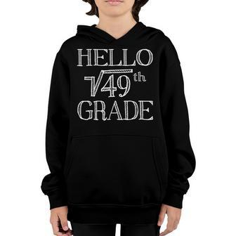 Cute Back To School Hello 7Th Grade Math Square Root Of 49 V2 Youth Hoodie - Seseable