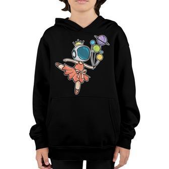 Cute Ballerina Girl Space Astronaut Youth Hoodie - Thegiftio UK