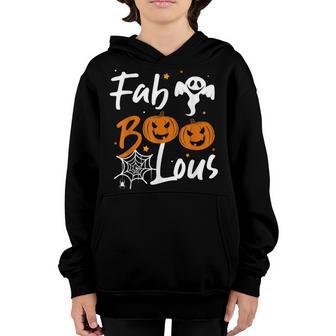 Cute Boo Ghost Halloween Fab-Boo Lous Pumpkin Kids Women Youth Hoodie - Thegiftio UK