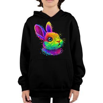 Cute Bunny Rabbit Face Colorful Easter Day Girls Boys Kids Youth Hoodie - Thegiftio UK