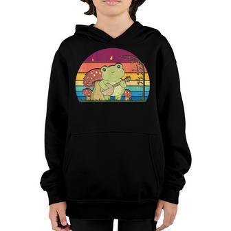 Cute Frog Banjo Mushroom Cottagecore Aesthetic N Girl Youth Hoodie - Thegiftio UK