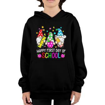 Cute Gnomes Happy First Day Of School Teacher Graphic Design Printed Casual Daily Basic Youth Hoodie - Thegiftio UK
