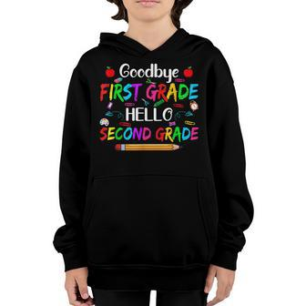 Cute Goodbye First Grade Hello 2Nd Grade First Day Of School Youth Hoodie - Thegiftio UK