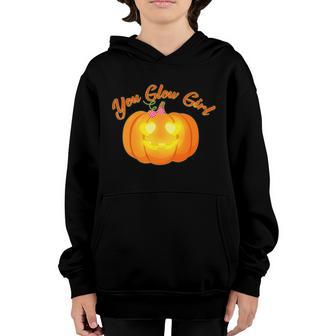 Cute Halloween Funny Halloween Day You Glow Girl Cute Pumpkin Graphic Design Printed Casual Daily Basic Youth Hoodie - Thegiftio UK