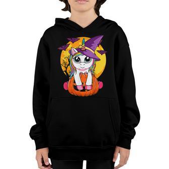 Cute Halloween Girls Women Witchy Unicorn Halloween Kid Mens Youth Hoodie - Thegiftio UK