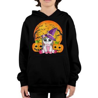 Cute Halloween Girls Women Witchy Unicorn Halloween V2 Youth Hoodie - Thegiftio UK