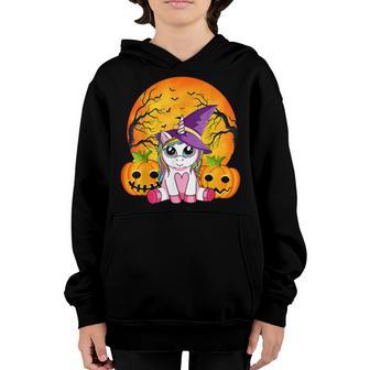Cute Halloween Girls Women Witchy Unicorn Halloween V3 Youth Hoodie - Thegiftio UK