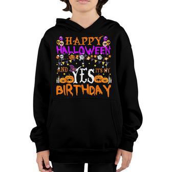 Cute Happy Halloween And Yes Its My Birthday 31 October Boy Youth Hoodie - Thegiftio UK