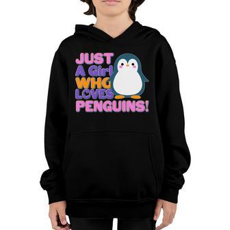 Cute Just A Girl Who Loves Penguins Graphic Design Printed Casual Daily Basic Youth Hoodie - Thegiftio UK