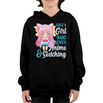 Cute Kawaii Just A Girl Who Loves Anime And Sketching Graphic Design Printed Casual Daily Basic Youth Hoodie - Thegiftio UK