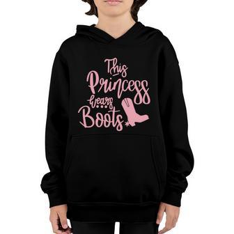 Cute Princess Cowgirl Gift Cowboy Boots Girls Western Meaningful Gift Graphic Design Printed Casual Daily Basic Youth Hoodie - Thegiftio UK