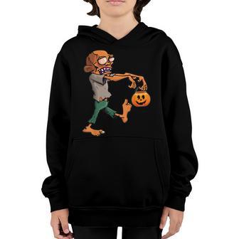 Cute Zombie Jack O Lantern Pumpkin Happy Halloween Kids Youth Hoodie - Thegiftio UK